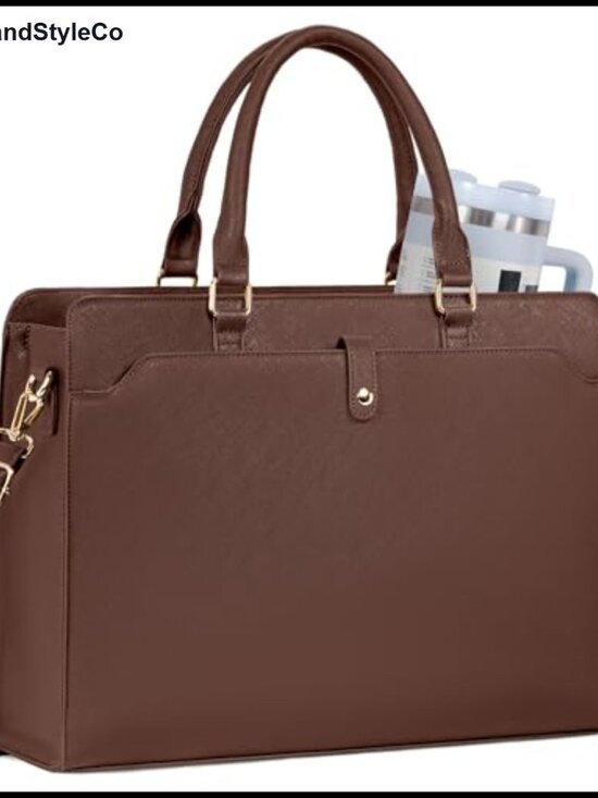Other - Large PU Leather Laptop Tote Bag Fits 17.3in Computer Business Work
